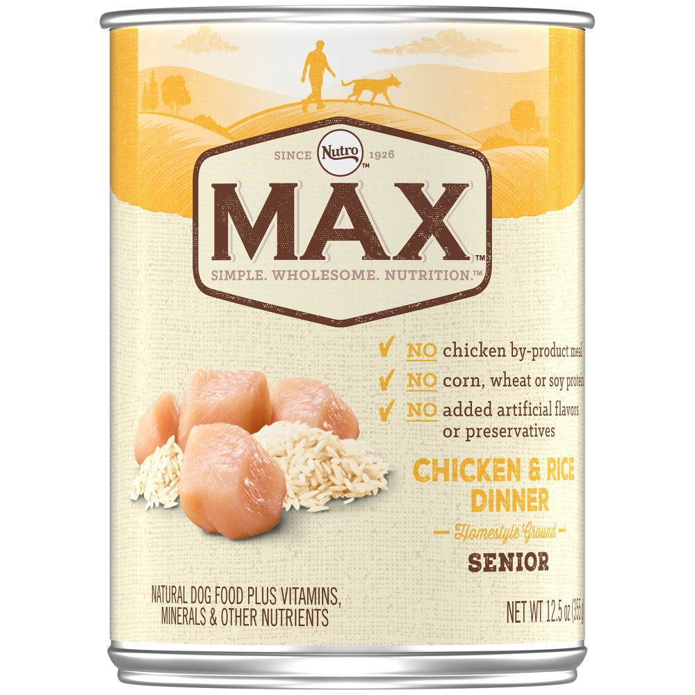 Nutro Max Senior Chicken and Rice Canned Dog Food | PetFlow