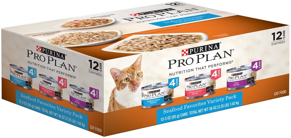 Purina Pro Plan Savor Seafood Entrees Variety Pack Adult Canned Cat