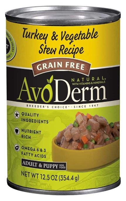 AvoDerm Grain Free Turkey and Vegetable Stew Canned Dog 