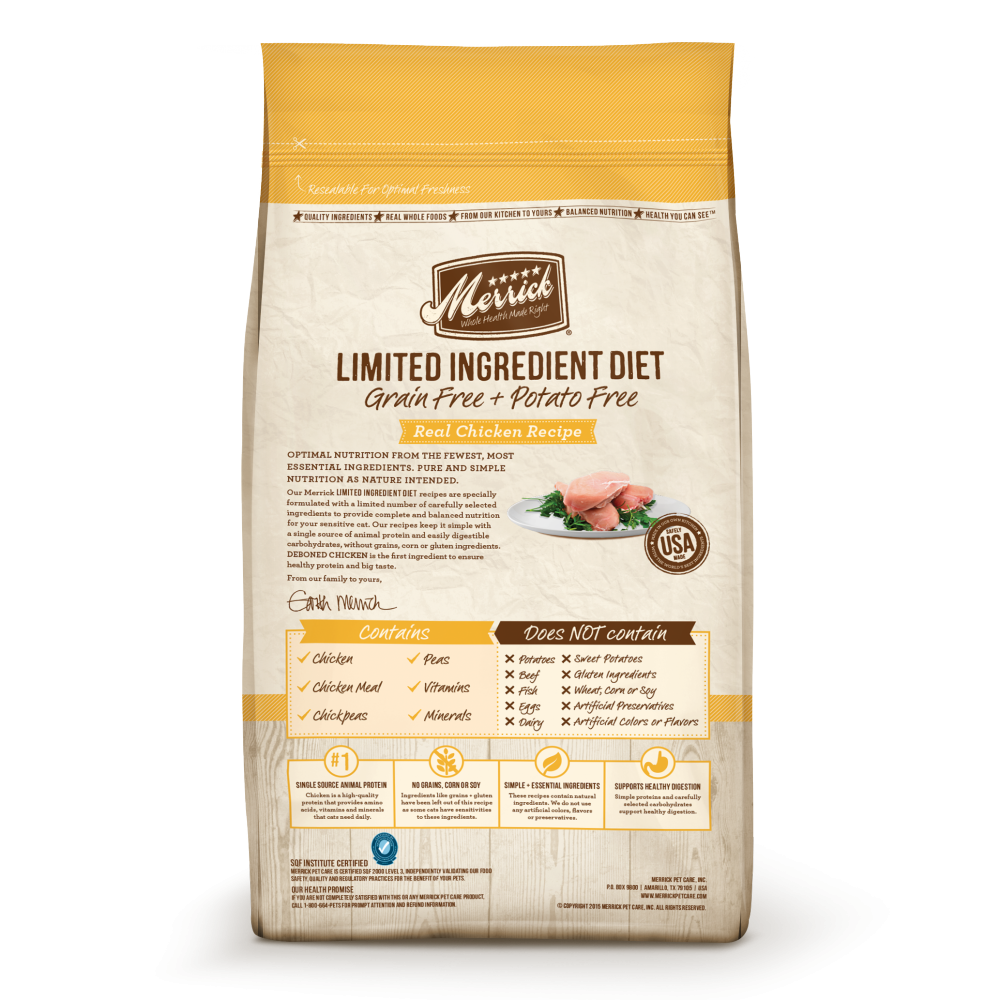 Merrick Limited Ingredient Diet Grain Free Real Chicken Recipe Dry Cat