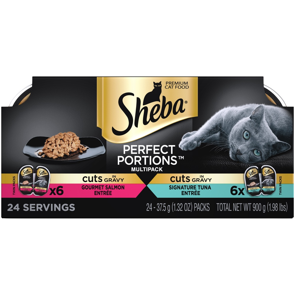 Sheba Perfect Portions Cuts in Gravy Multipack with Salmon and Tuna Wet Cat  Food | PetFlow