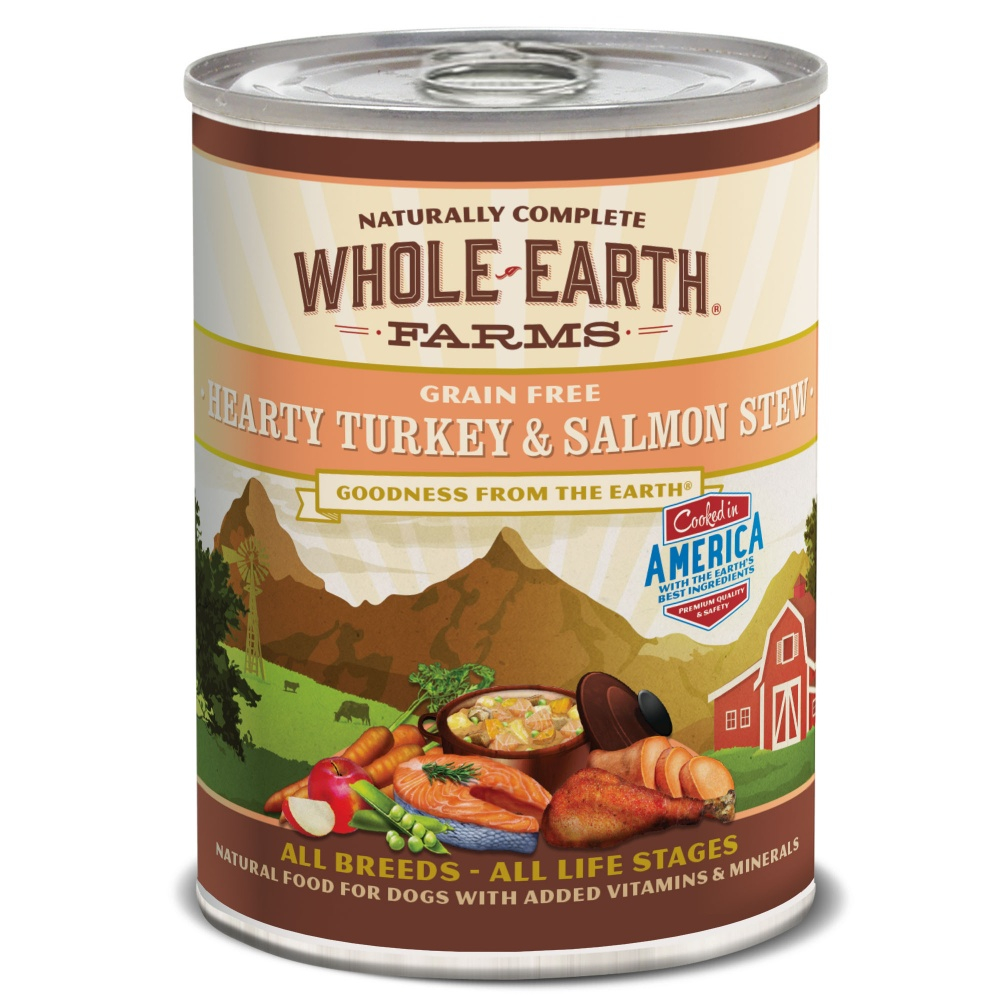 Whole Earth Farms Grain Free Hearty Turkey And Salmon Stew Canned Dog ...