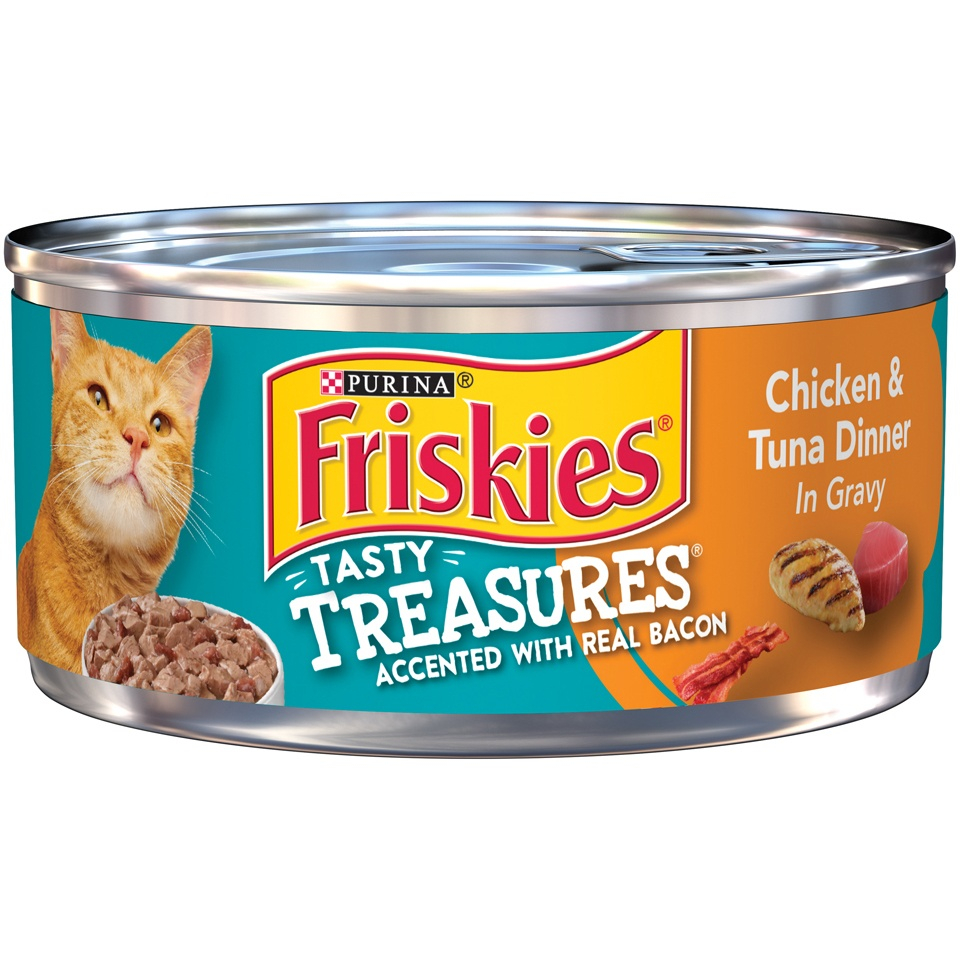 Friskies Tasty Treasures Chicken & Tuna in Gravy Canned Cat Food PetFlow
