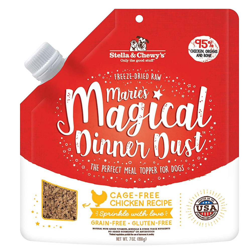 Maries Magical Dinner Freeze Dried Raw Dust Cage Free Chicken Dog Food Topper 7 oz