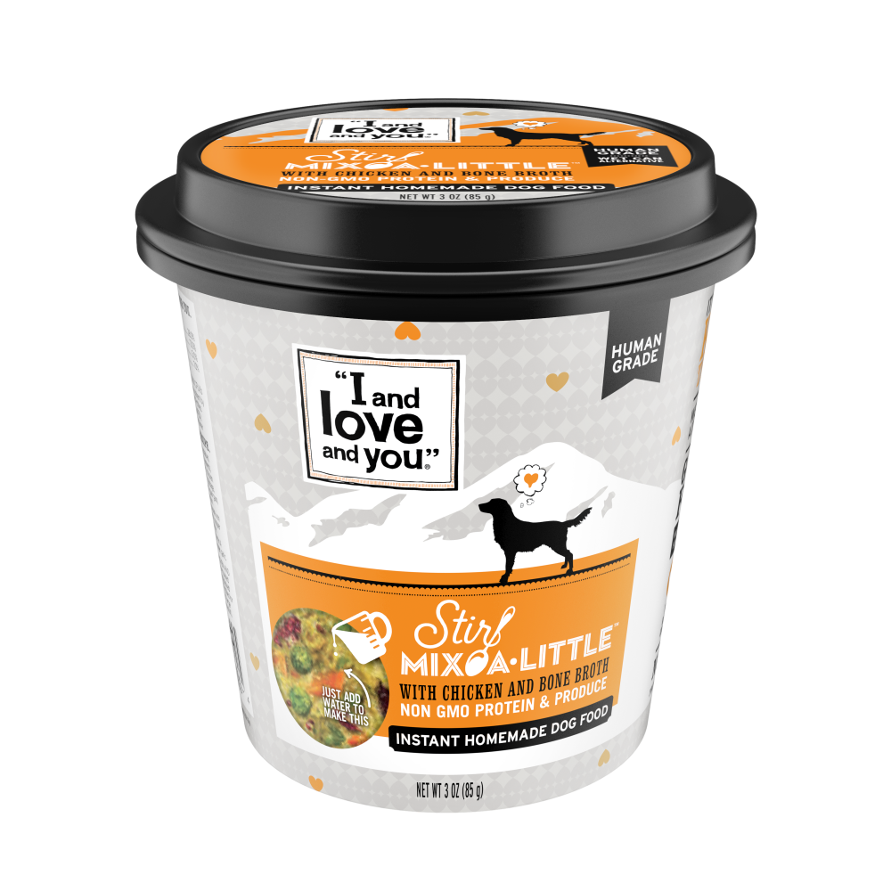 I & Love & You Stir-Mix-A-Little Chicken  Bone Broth Instant Home Made Dog Food - 3 oz