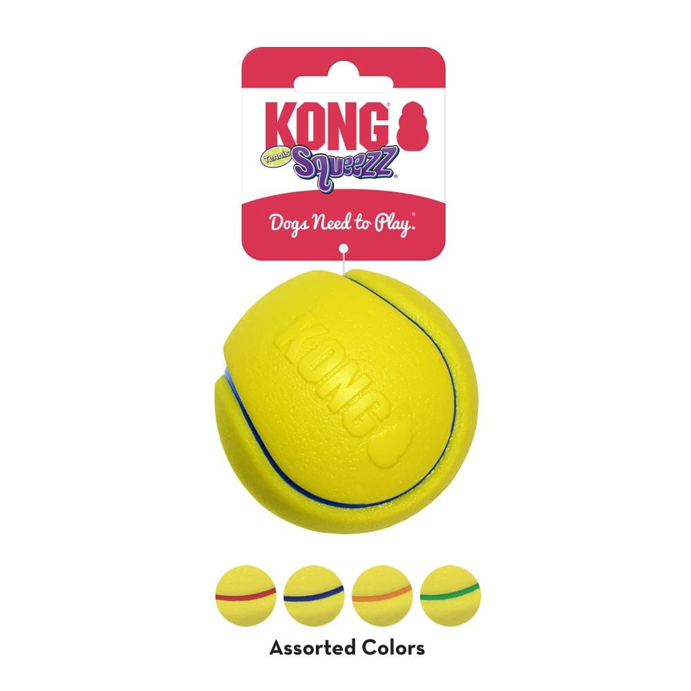 KONG Squeezz Tennis Ball Assorted Bulk PetFlow