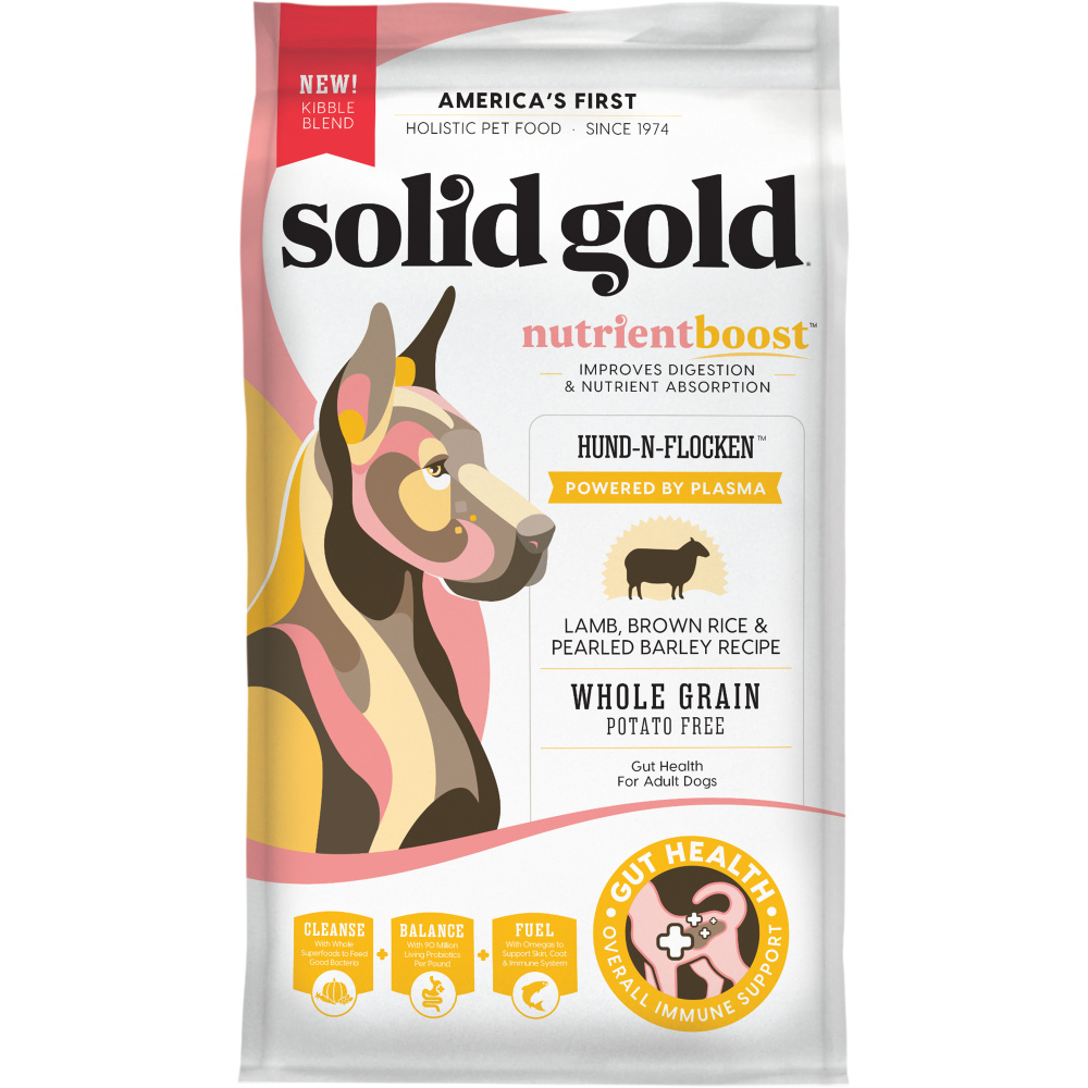 samtale Goodwill Gummi Solid Gold NutrientBoost Hund-N-Flocken with Lamb, Brown Rice & Pearled  Barley Dry Dog Food | PetFlow