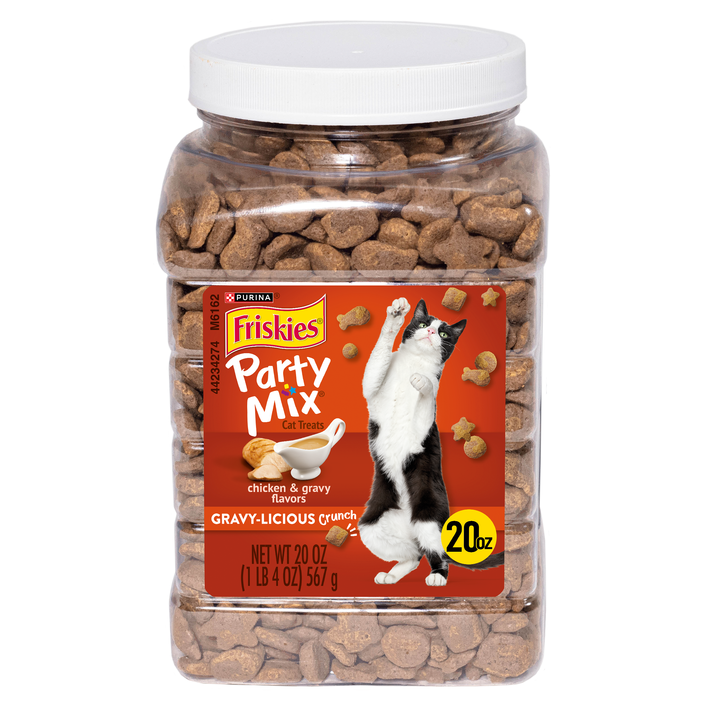 Friskies Party Mix Crunch Gravylicious Chicken & Gravy Flavors Cat Treats 20-oz