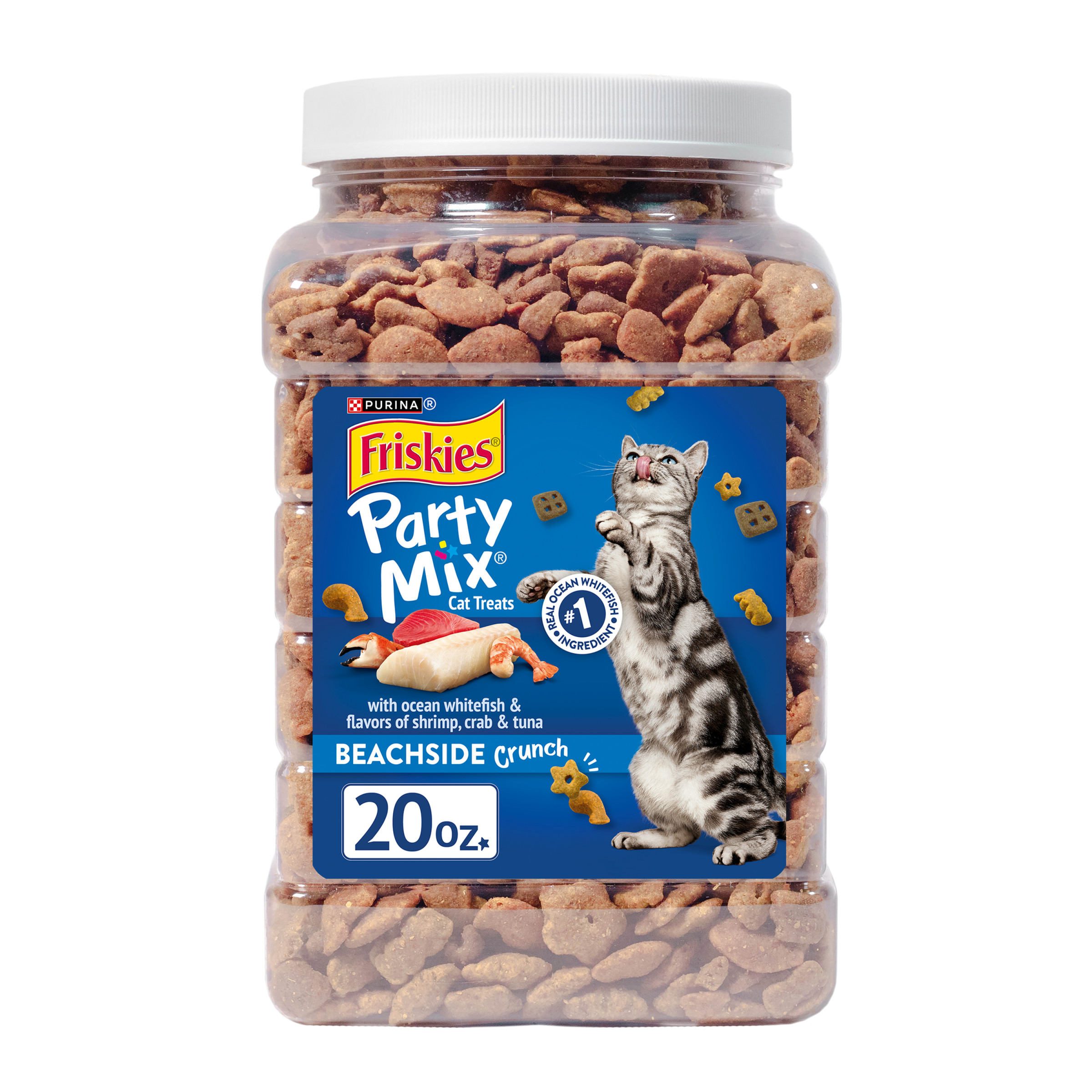 Friskies Party Mix Crunch Beachside Shrimp, Crab and Tuna Cat Treats 20-oz