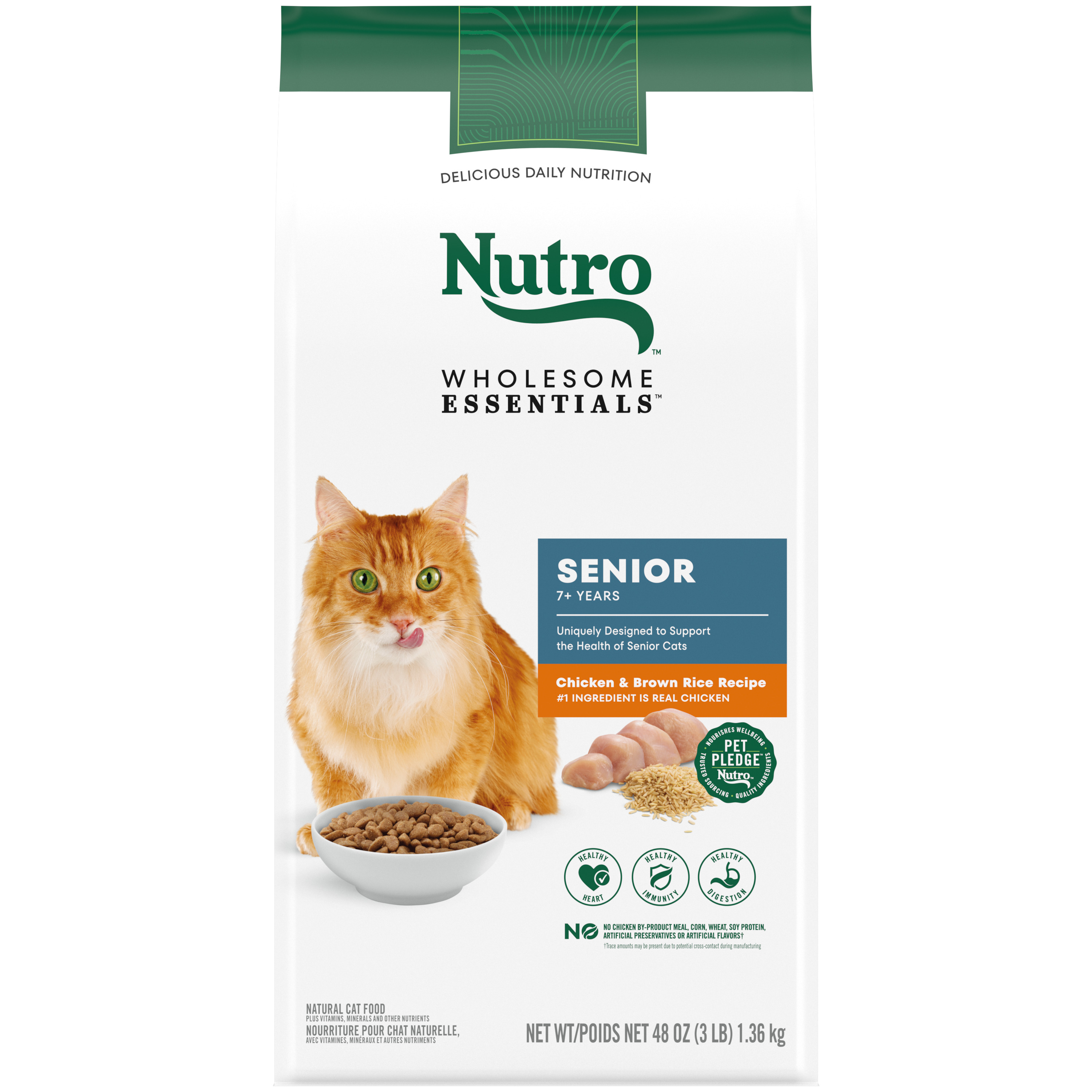 Nutro Wholesome Essentials Senior Cat Chicken and Brown Rice Dry Cat Food 5lb