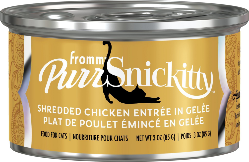 PurrSnickitty Shredded Chicken in Gele Canned Cat Food 123 oz
