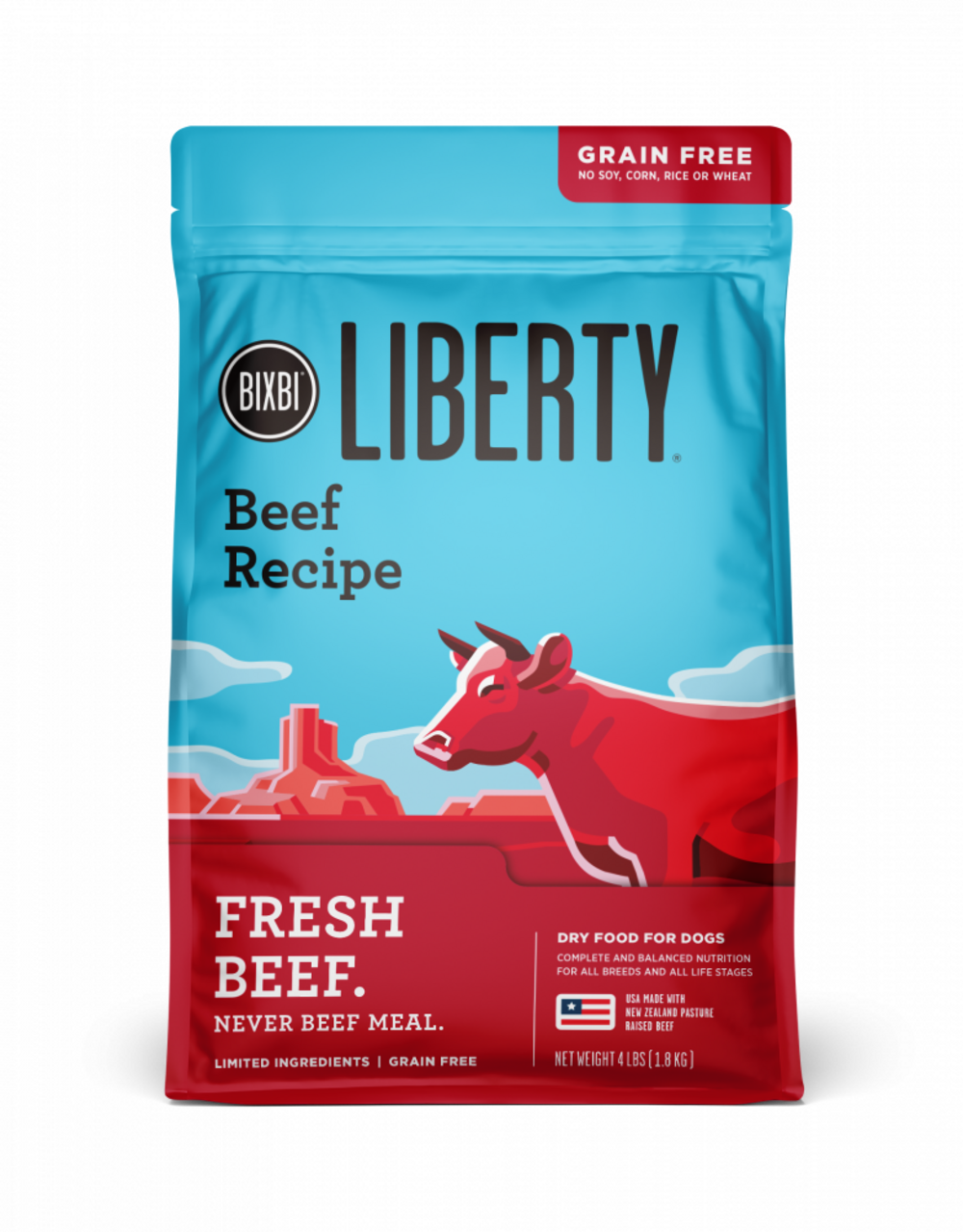 Bixbi Liberty Beef Dry Dog Food 4 lb