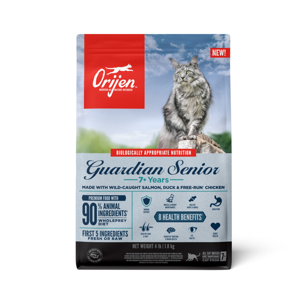 ORIJEN Dry Senior Cat Food Grain Free Premium High Protein Fresh Raw Animal Ingredient Guardian Senior 4lb ORIJEN Dry Senior Cat Food Grain Free Premium High Protein Fresh Raw Animal Ingredient Guardian Senior 4lb