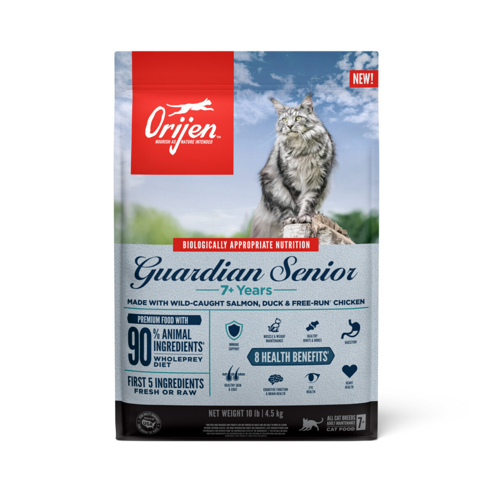 ORIJEN Dry Senior Cat Food Grain Free Premium High Protein Fresh Raw Animal Ingredient Guardian Senior 10lb ORIJEN Dry Senior Cat Food Grain Free Premium High Protein Fresh Raw Animal Ingredient Guardian Senior 10lb