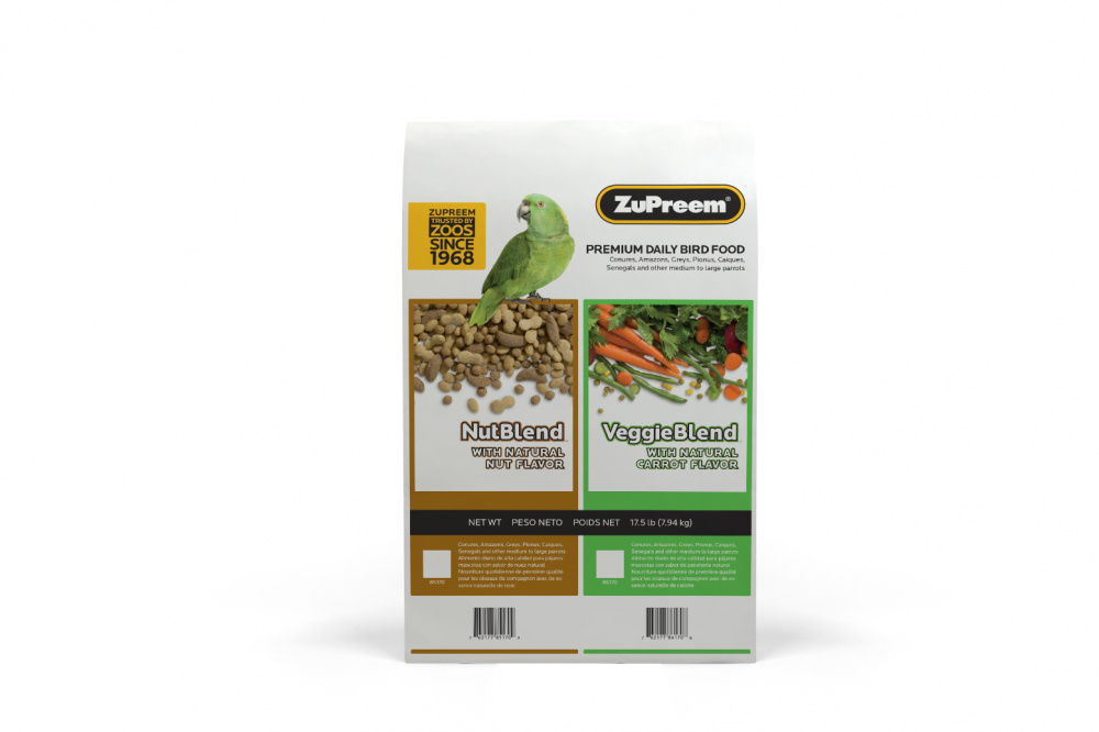 Zupreem VeggieBlend Flavor Food with Natural Flavors for Parrots and Conures 17.5-lb