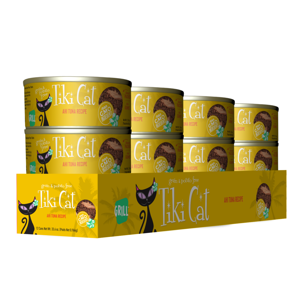 Tiki Cat Grill Grain Free Ahi Tuna Canned Cat Food 28oz case of 12