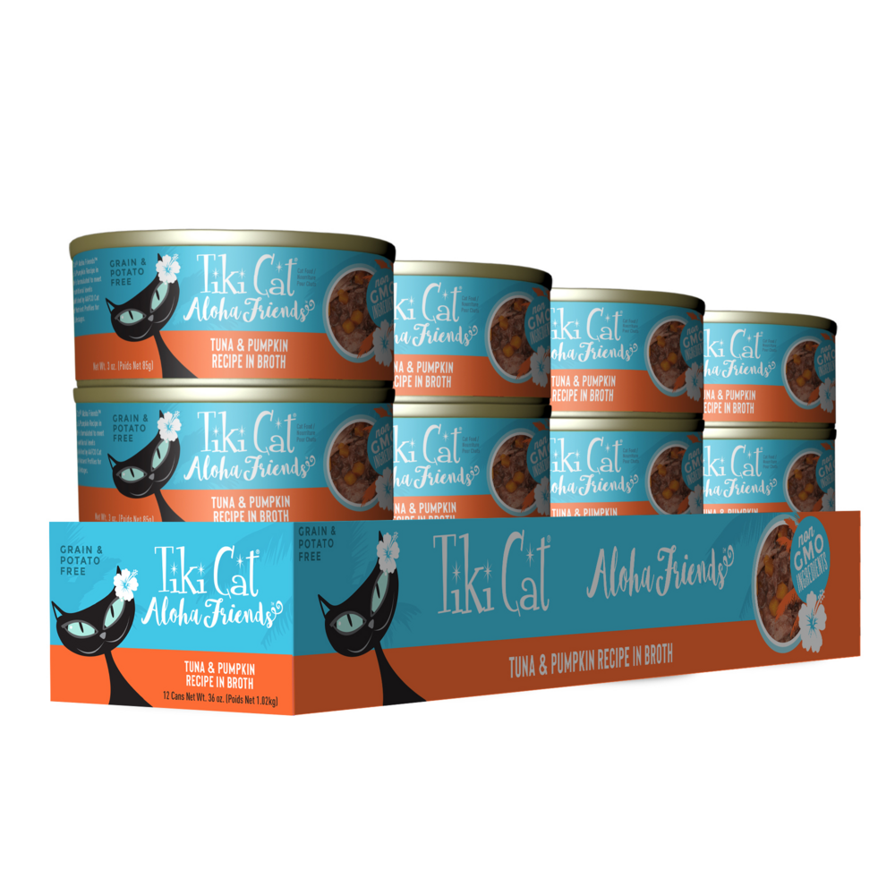 Tiki Cat Friends Grain Free Tuna with Pumpkin Canned Cat Food 3oz case of 12