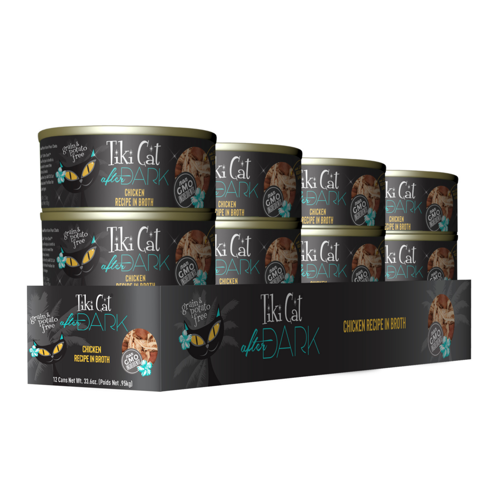 Tiki Cat After Dark Grain Free Chicken Canned Cat Food 28oz case of 12