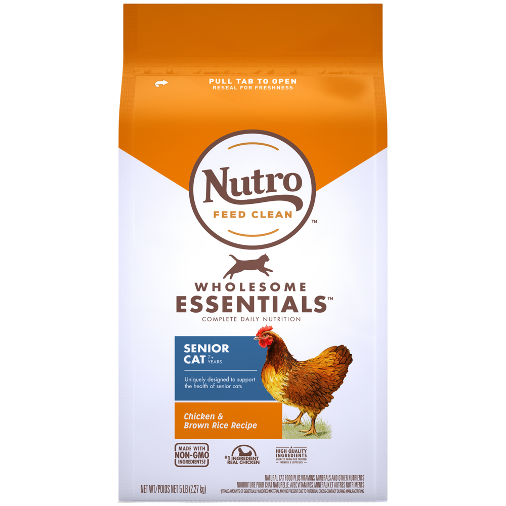 Nutro Wholesome Essentials Senior Cat Chicken and Brown Rice Dry Cat Food 5lb