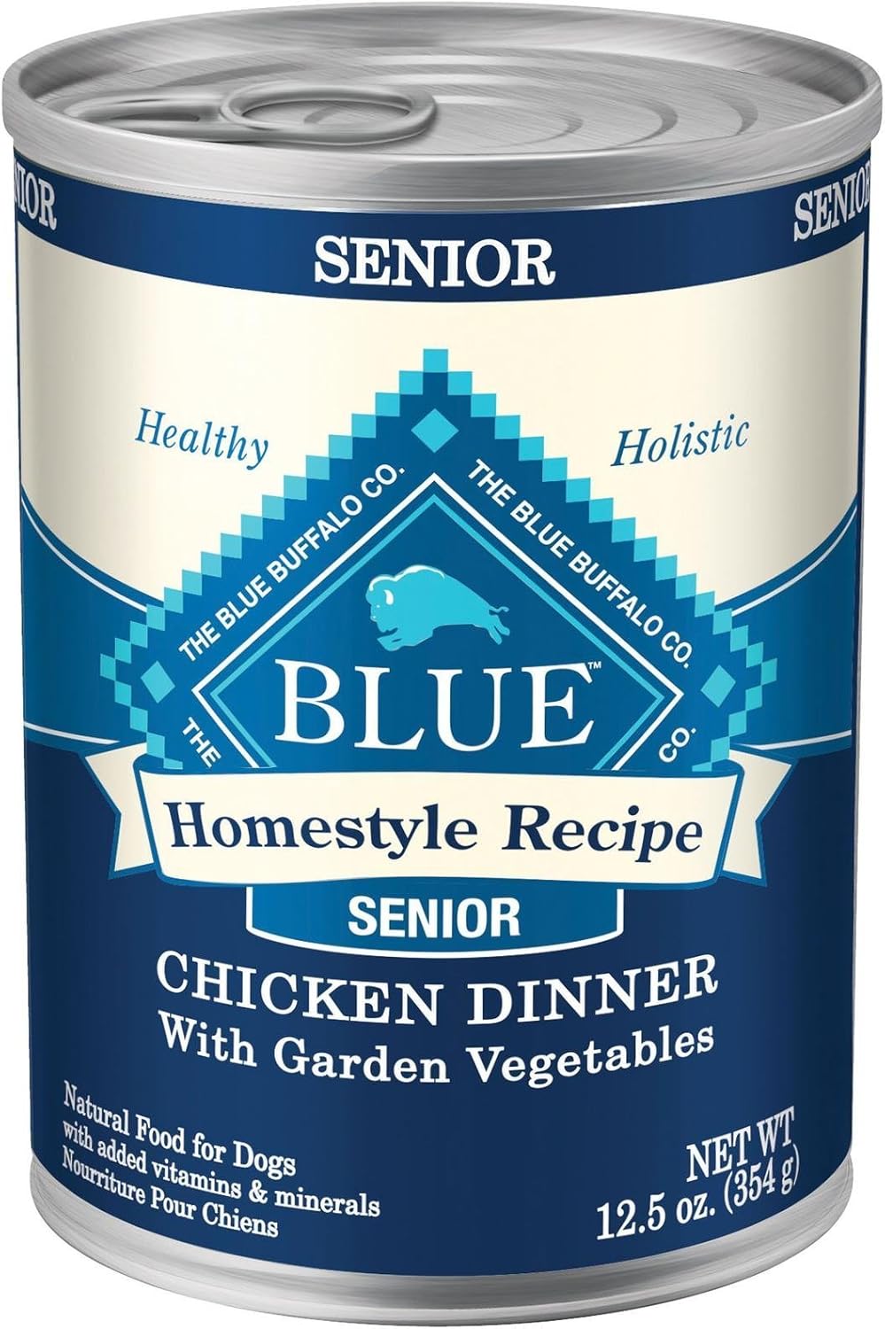 Blue Buffalo Homestyle Recipe Senior Chicken Dinner with Garden Vegetables Canned Dog Food 12125 oz