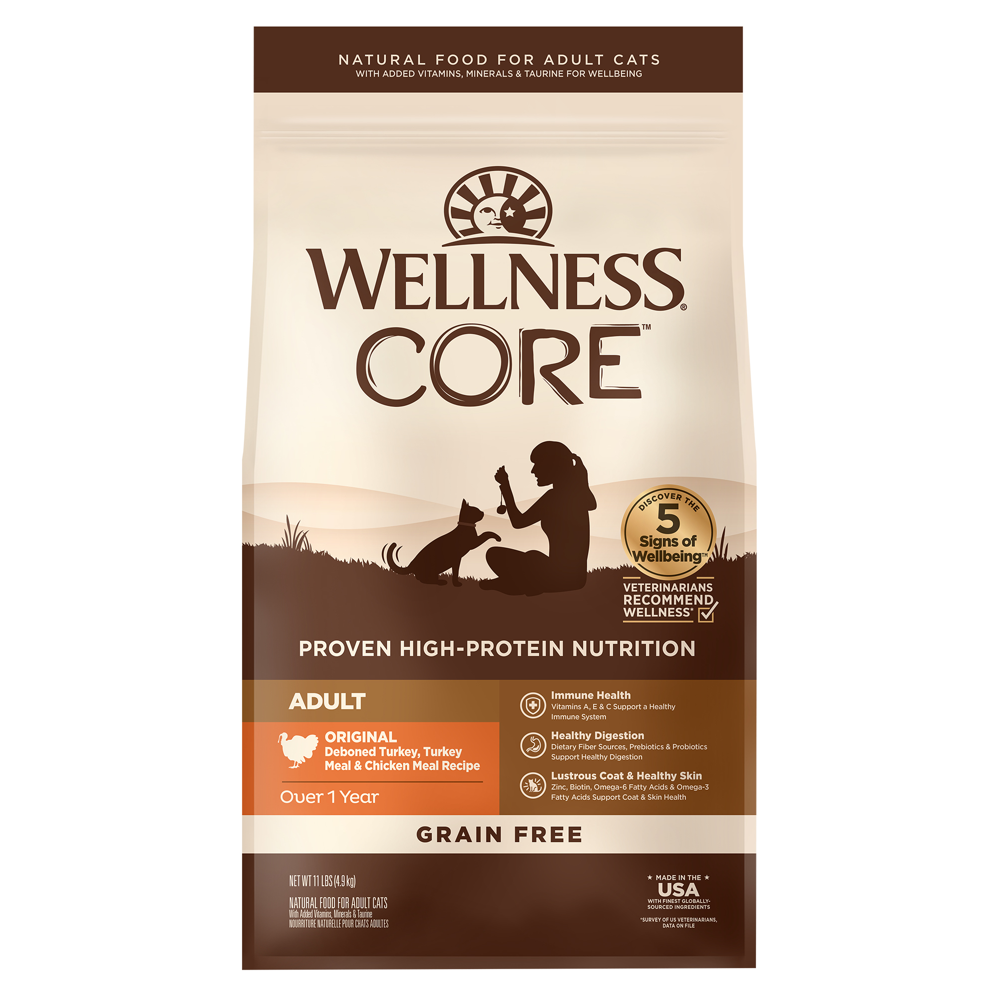 Wellness CORE Natural Grain Free Original Formula Recipe Dry Cat Food 5lb