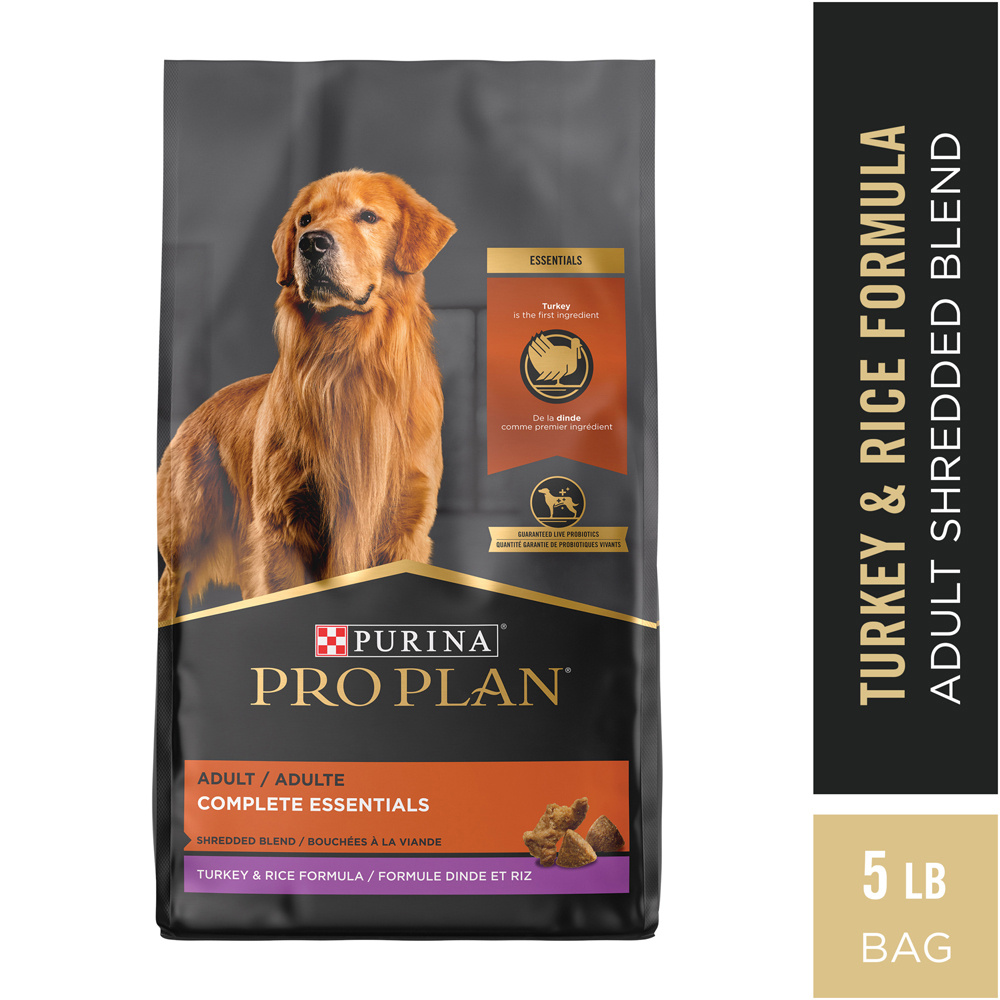 Purina Pro Plan Essentials Shredded Blend Turkey & Rice High Protein Dry Dog Food 5-lb