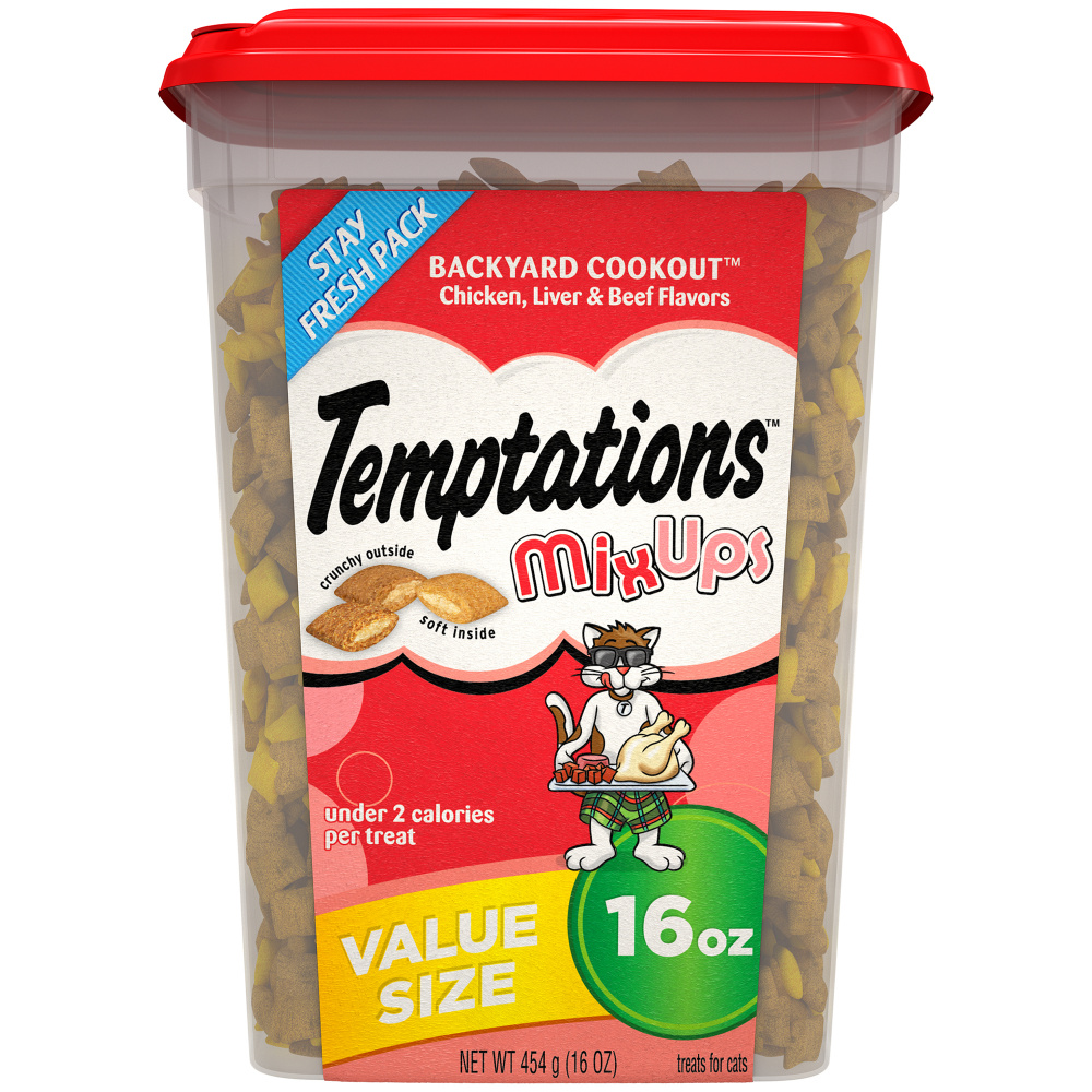Temptations Mixups Crunchy & Soft Backyard Cookout Flavor Cat Treats 16-oz
