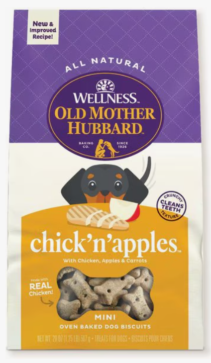 Old Mother Hubbard Crunchy Classic Natural Chick'N'Apples Mini Biscuits Dog Treats 20-oz