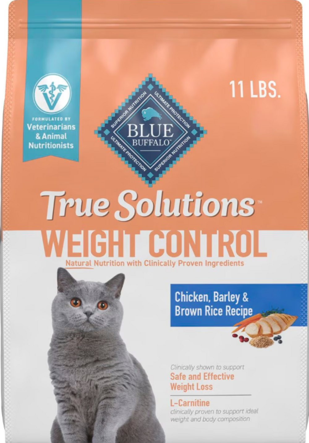 Blue Buffalo True Solutions Weight Control Formula Adult Dry Cat Food 11lb