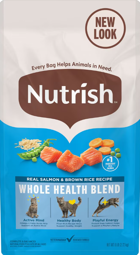 Rachael Ray Nutrish Natural Salmon  Brown Rice Recipe Dry Cat Food 14lb