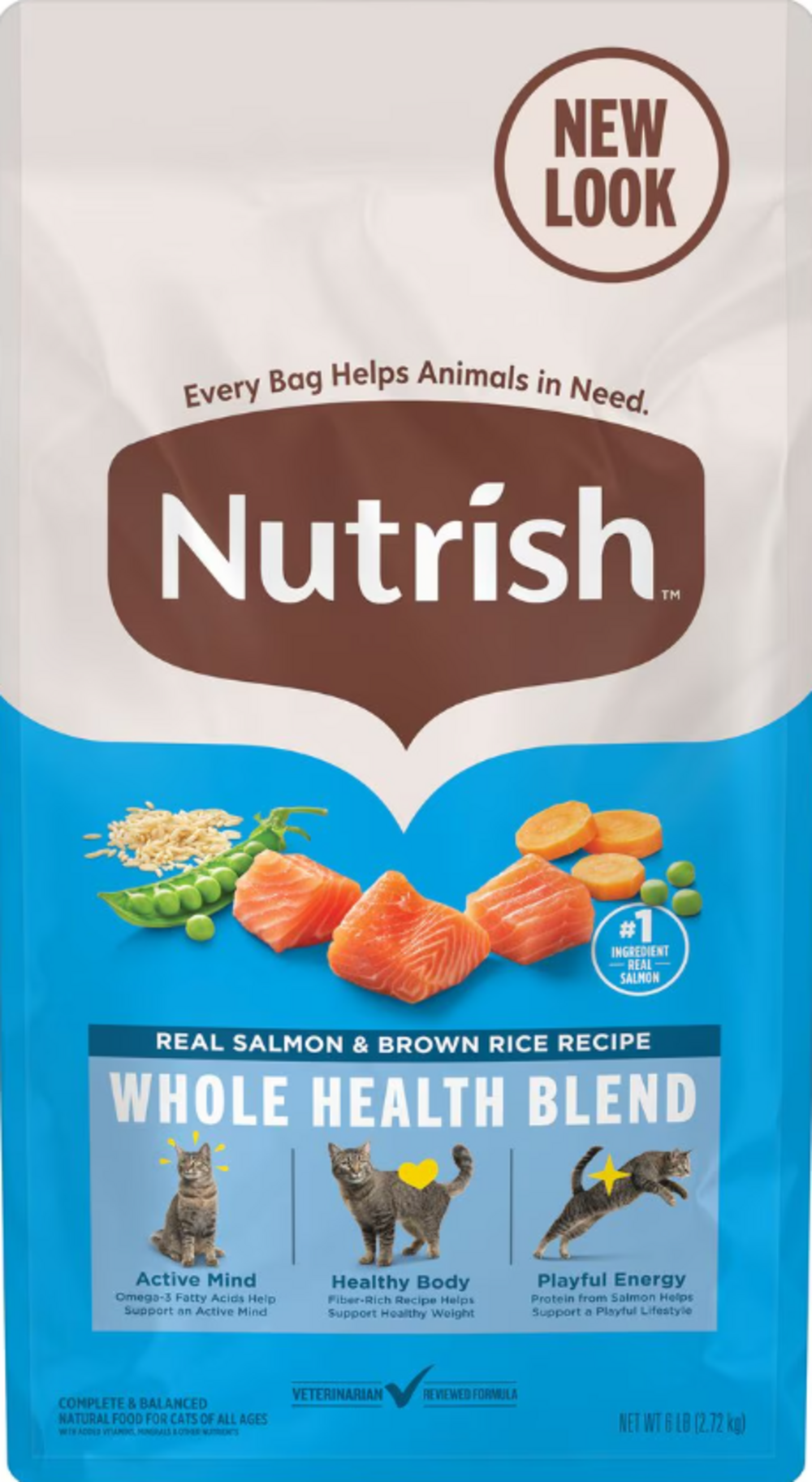 Rachael Ray Nutrish Natural Salmon  Brown Rice Recipe Dry Cat Food 14lb