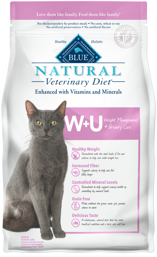 BLUE Natural Veterinary Diet WU Weight Management  Urinary Care Dry Cat Food 65lb