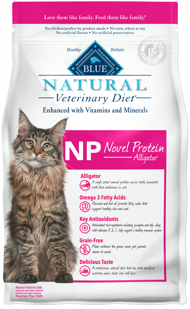 BLUE Natural Veterinary Diet NP Novel Protein Alligator GrainFree Dry Cat Food 7lbs