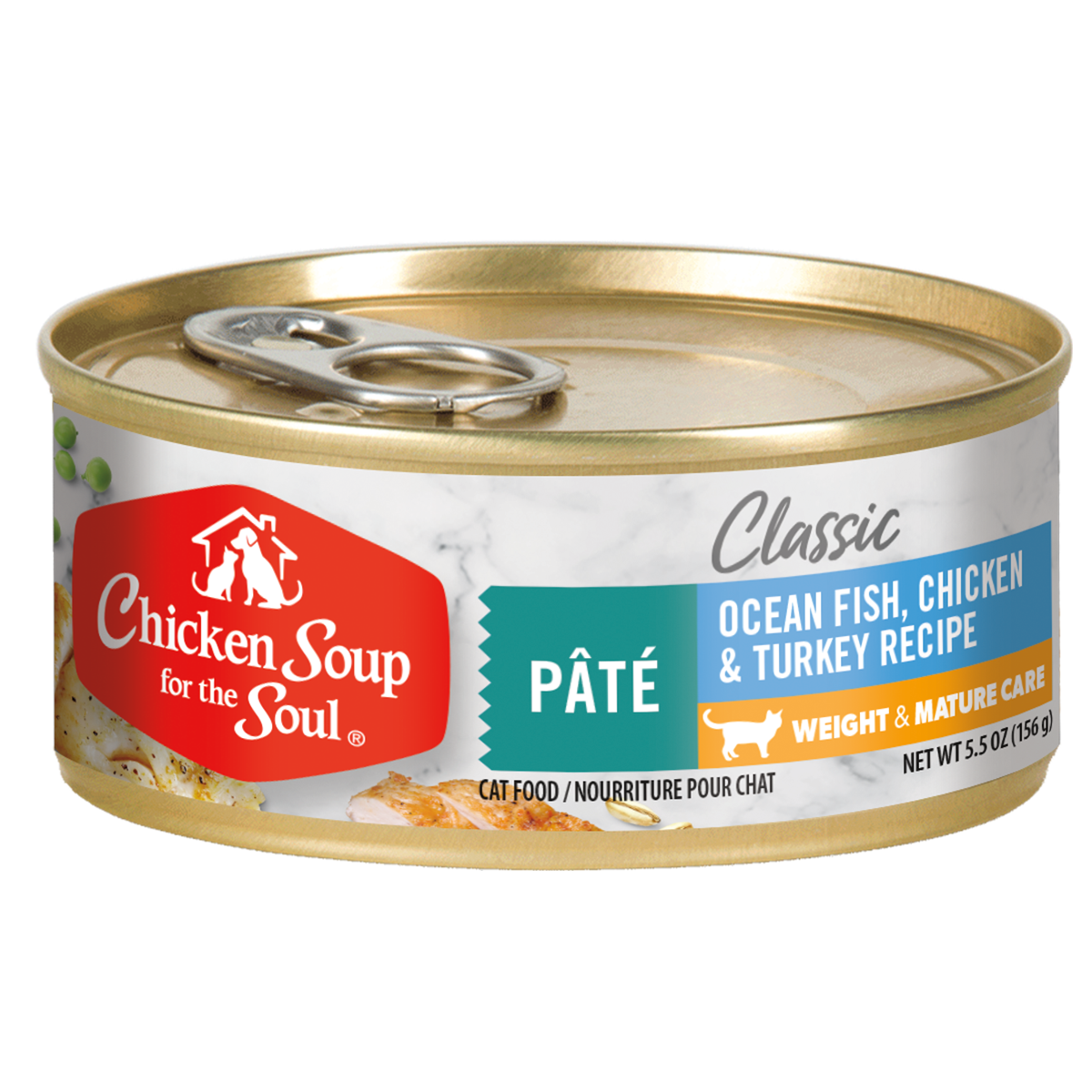 Chicken Soup Weight  Mature Recipe with Ocean Fish Chicken  Turkey Canned Cat Food 55oz case of 24