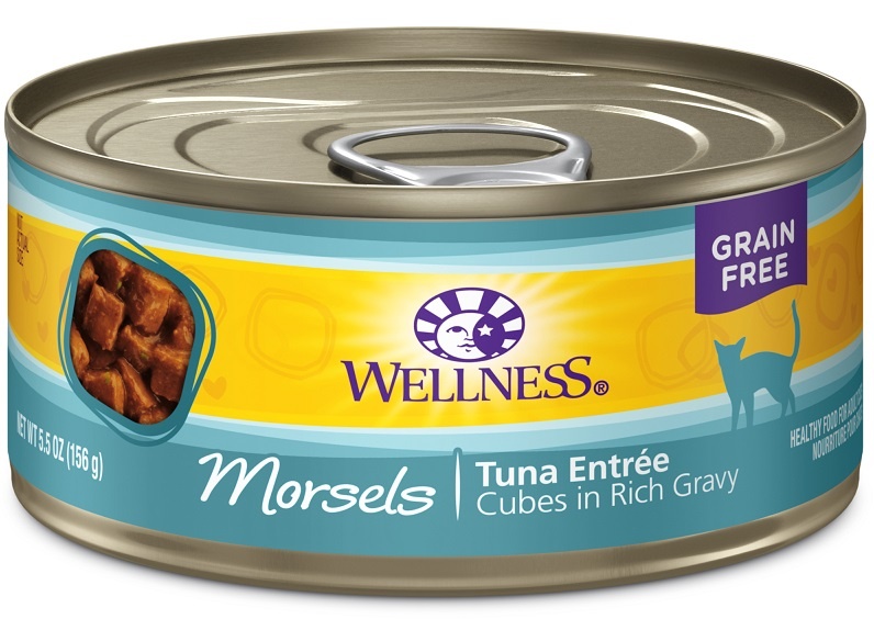 Wellness Grain Free Natural Tuna Morsels Recipe Wet Canned Cat Food 3oz case of 24