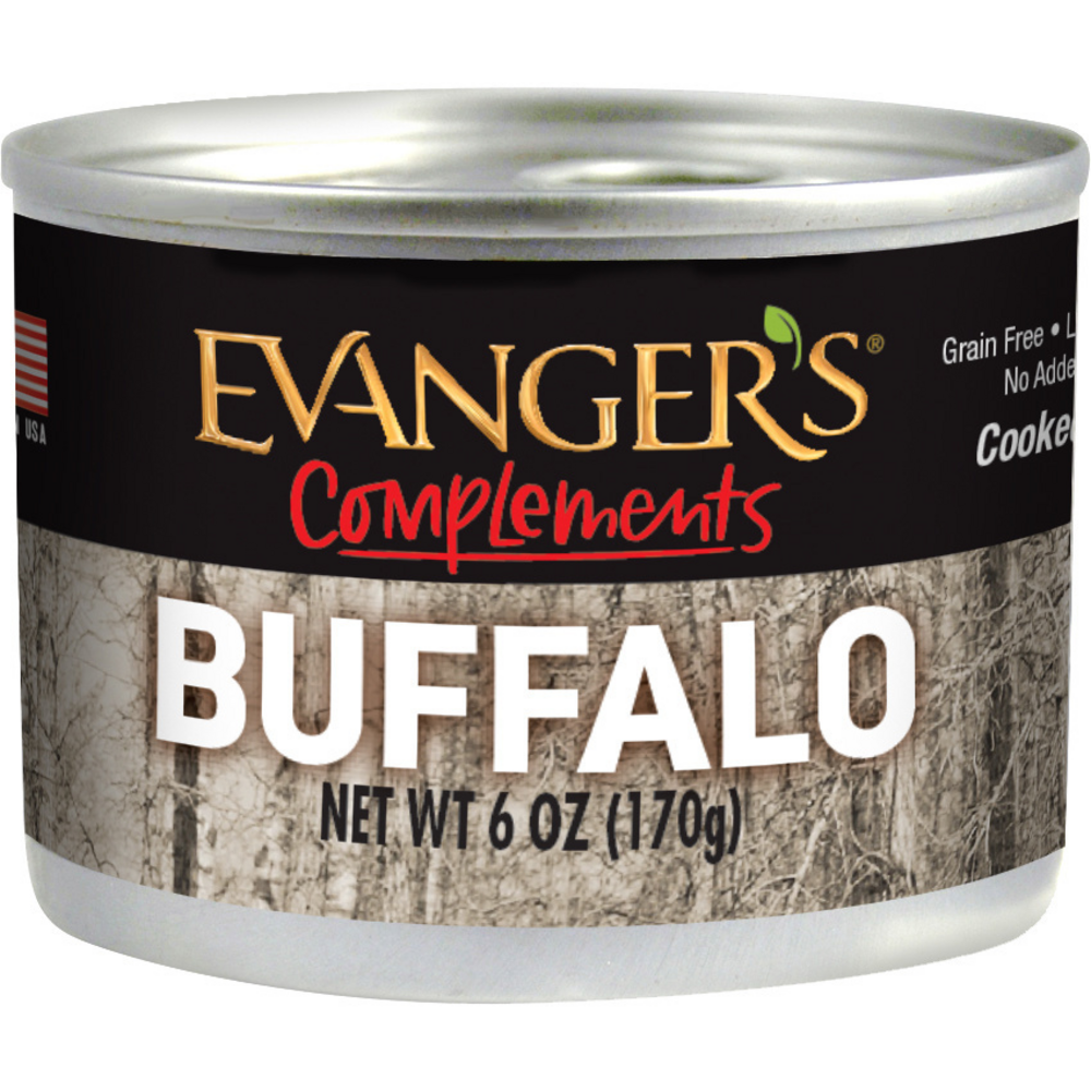 Evangers Grain Free Buffalo Canned Dog and Cat Food 6oz case of 24