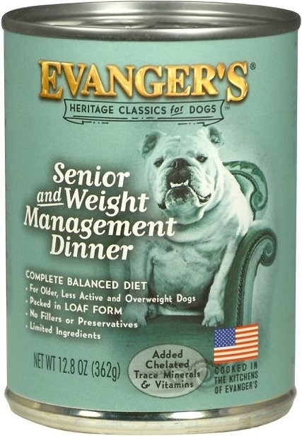 Evangers Classic Senior and Weight Management Canned Dog Food 13oz case of 12