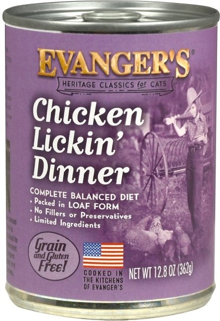 Evangers Chicken Lickin Dinner Canned Cat Food 13oz case of 12