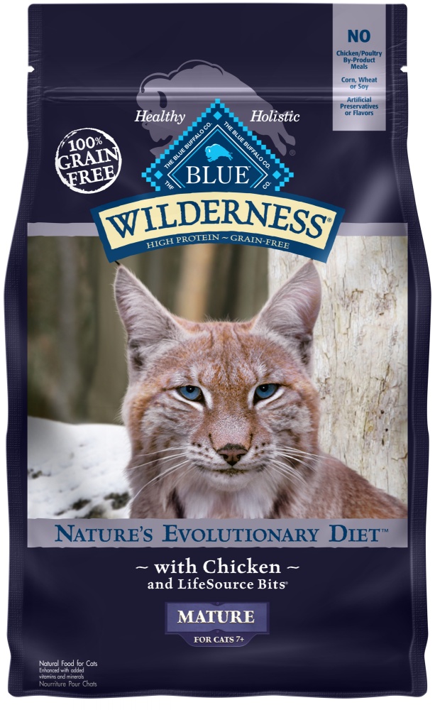 Blue Buffalo Wilderness High-Protein Grain-Free Mature Chicken Recipe Dry Cat Food 5-lb