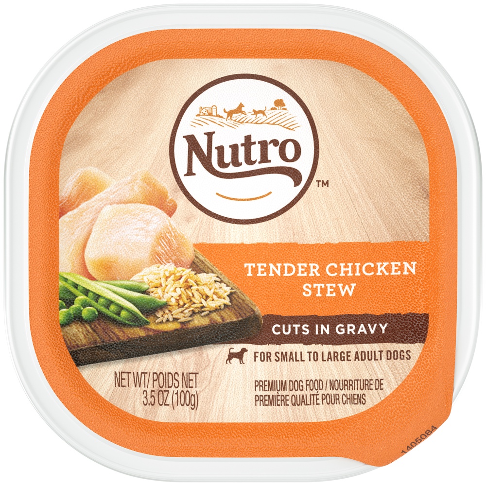 Nutro Grain Free Tender Chicken Stew Wet Dog Food Trays 3.5-oz, case of 24
