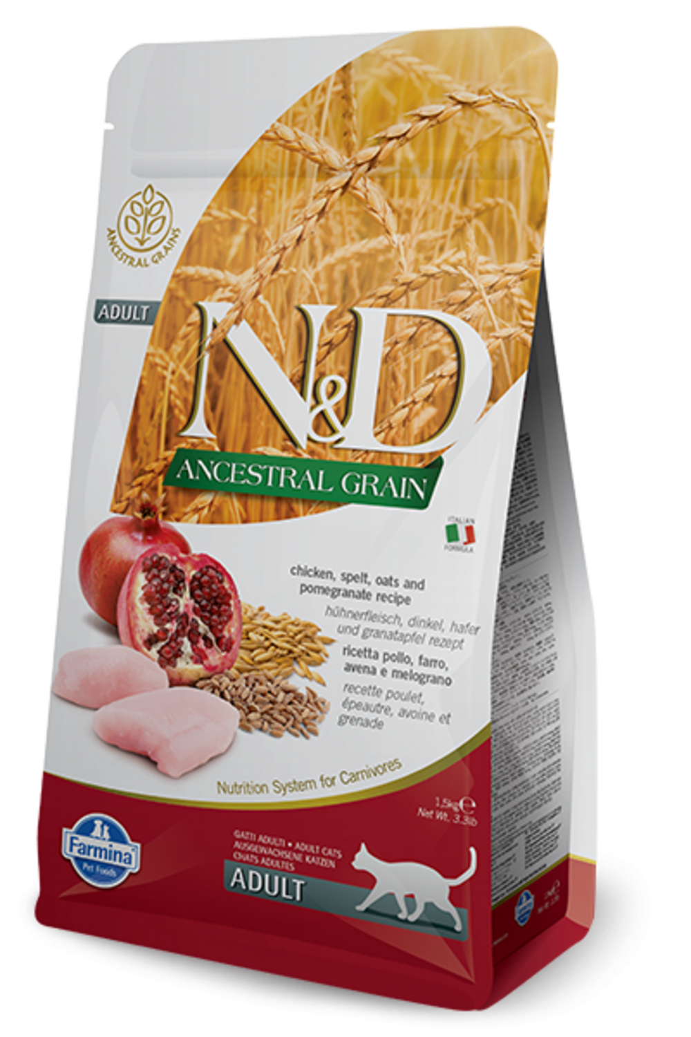 Farmina ND Natural  Delicious Low Grain Adult Chicken  Pomegranate Dry Cat Food 33lb