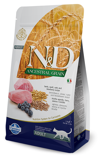 Farmina ND Natural  Delicious Low Grain Adult Lamb  Blueberry Dry Cat Food 33lb