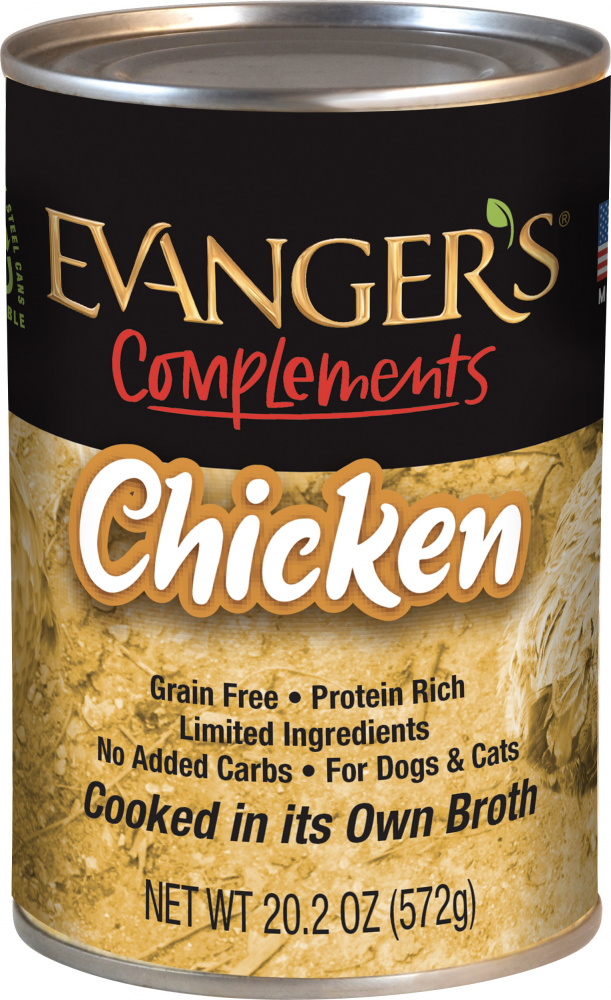 Evangers Grain Free Chicken Canned Dog  Cat Food 202oz case of 12