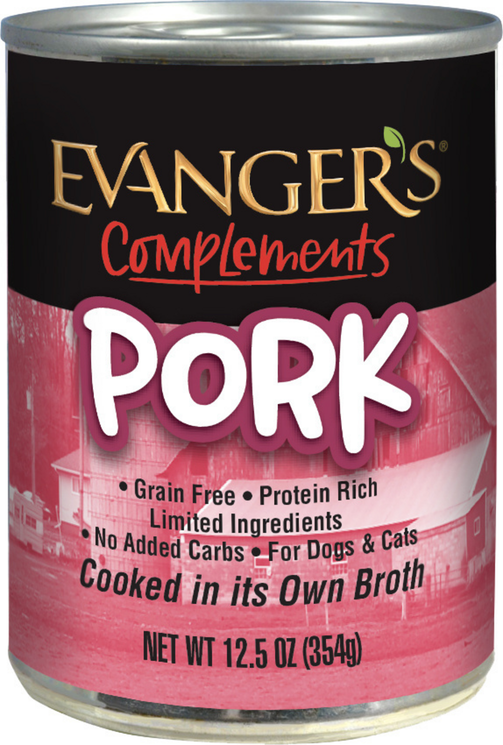 Evangers Grain Free Pork Canned Dog  Cat Food 13oz case of 12