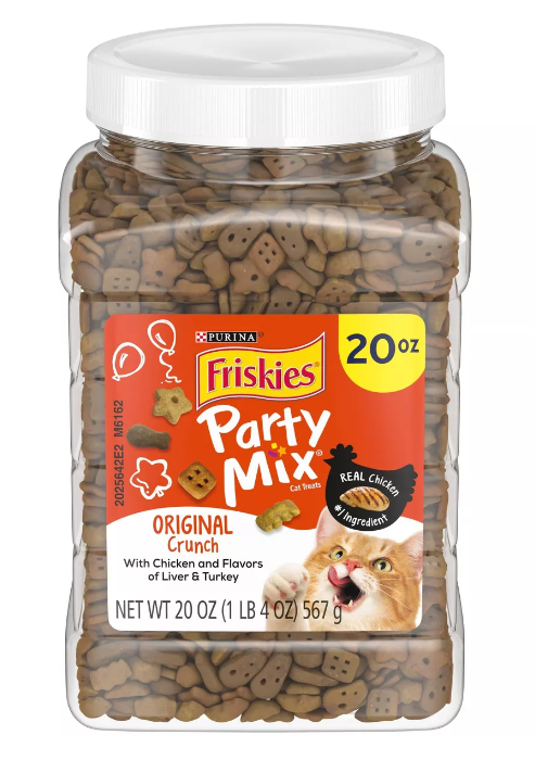 Friskies Party Mix Crunch Original Chicken, Liver and Turkey Cat Treats 20-oz