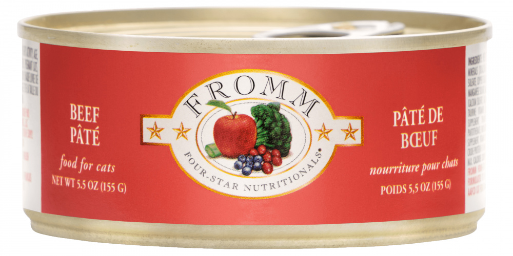 Fromm Four Star Beef Pate Canned Cat Food 55oz case of 12