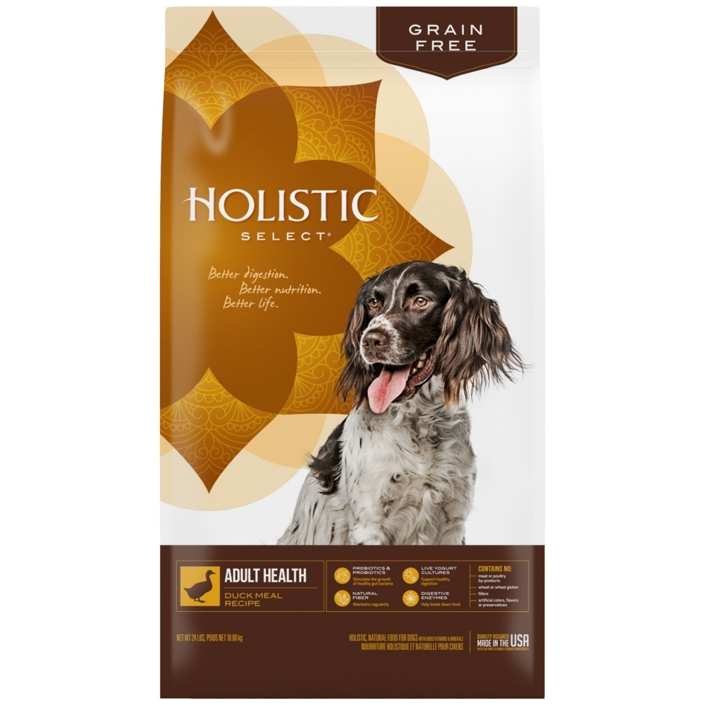 Holistic Select Natural Grain Free Duck Meal Dry Dog Food 24lb