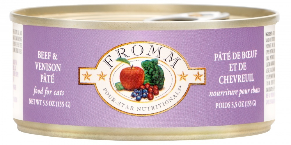Fromm Four Star Beef  Venison Pate Canned Cat Food 55oz case of 12