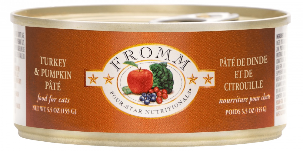 Fromm Four Star Turkey  Pumpkin Pate Canned Cat Food 55oz case of 12