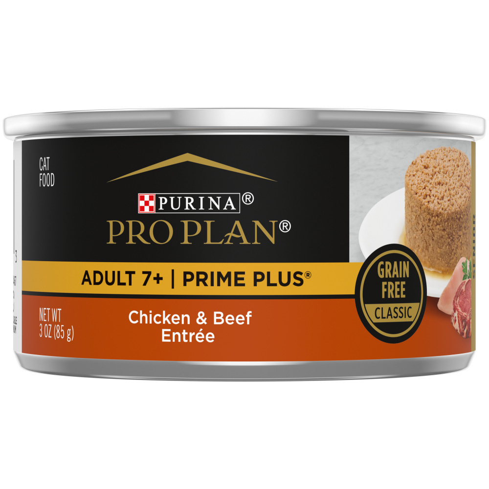ProPlan Prime Plus Chicken and Beef Senior 7 Wet Cat Food 3oz case of 24